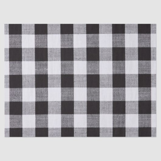 Zwarte en witte gingham Herfst Autum Tissuepapier (Voorkant)