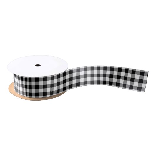 Zwarte en witte gingham lint (Spoel)
