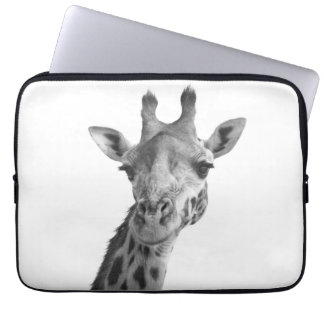 Zwarte en witte Giraffe Laptop Sleeve