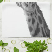 Zwarte en witte Giraffe Theedoek (Gevouwen)
