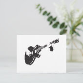 Zwarte en witte gitaar briefkaart (Staand voorkant)