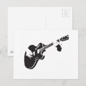 Zwarte en witte gitaar briefkaart (Voorkant / Achterkant)