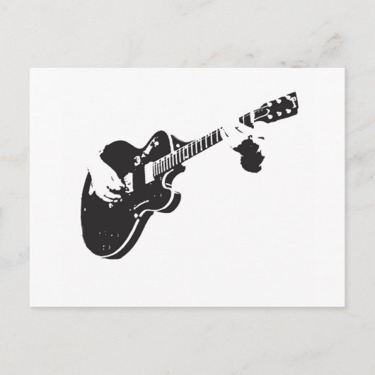 Zwarte en witte gitaar briefkaart (Voorkant)