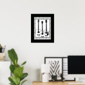 zwarte en witte gitaardecor poster (Thuiskantoor)