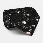 Zwarte en witte glinsterende glitssparken stropdas (Opgerold)