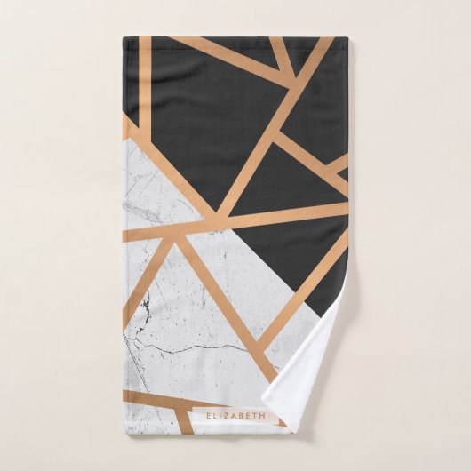 Zwarte en witte gouden marmer bad handdoek (Handdoek)
