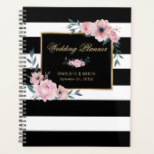 Zwarte en witte gouden roze platenfabriek voor het planner (Voorkant)