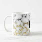 Zwarte en witte goudsparametensmaak Monogram Koffiemok (Links)