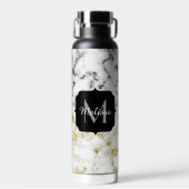Zwarte en witte goudsparametensmaak Monogram Waterfles (Voorkant)