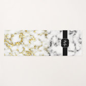 Zwarte en witte goudsparametensmaak Monogram Yogamat (Voorkant (horizontaal))