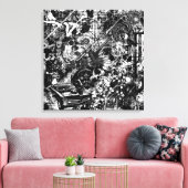 zwarte en witte graffiti canvas (Insitu (Woonkamer))