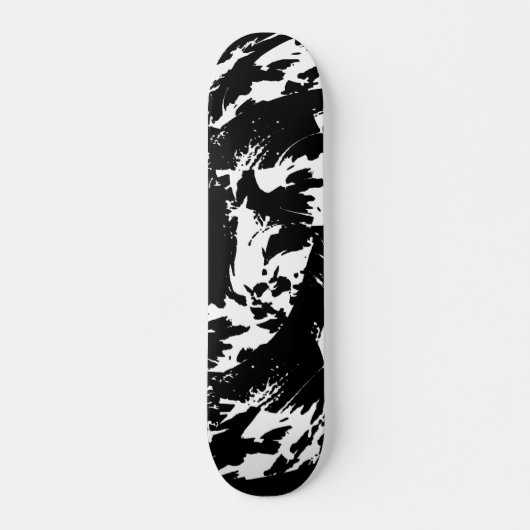Zwarte en witte graffiti Schaats Dek Skateboard (Voorkant)