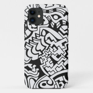 Zwarte en witte graffiti straatkunst iPhone 11 hoesje