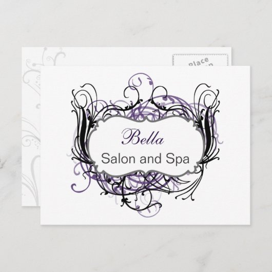 zwarte en witte grafische kaart Hartelijk dank (Voorkant / Achterkant)