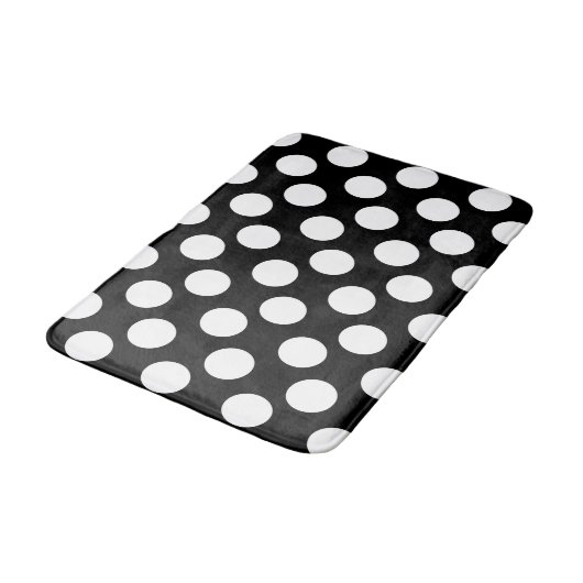 Zwarte en witte grote poka Dot Bath Mat (Gekanteld)