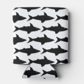 Zwarte en witte haai vis patroon koelbox blikjeskoeler (Achterkant)