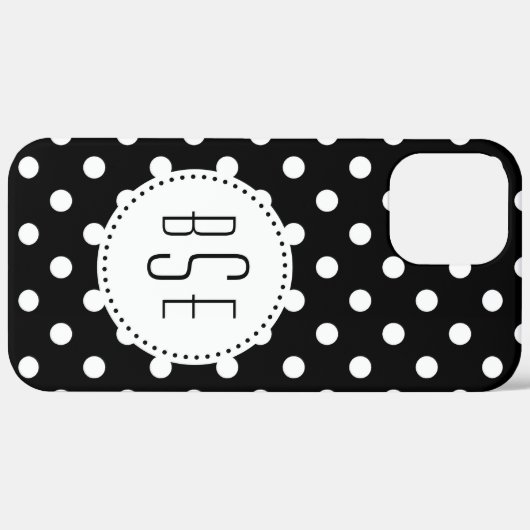 Zwarte en witte haarpunten met monogram Case-Mate iPhone case (Achterkant / Rechts)