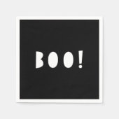 Zwarte en witte Halloween servetten | BOE! (Voorkant)