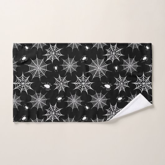 Zwarte en witte halloween Spiders Cobwebwebben Bad Handdoek (Handdoek)