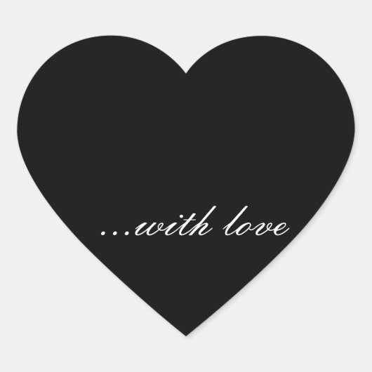 zwarte en witte hartsticker hart sticker (Voorkant)