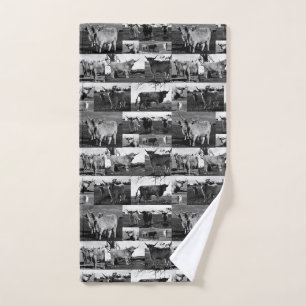 Zwarte en witte hoge koeien, handdoek