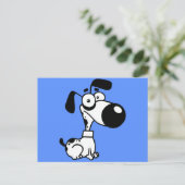 Zwarte en witte hond briefkaart (Staand voorkant)