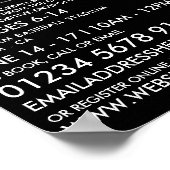 Zwarte en witte honkbal, honkbalkamp poster (Hoek)