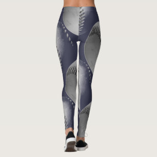 Zwarte en witte honkbal leggings