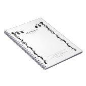 zwarte en witte hoofdbloemen notitieboek (Rechterzijde)
