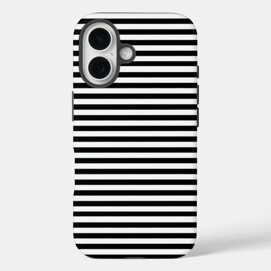 Zwarte en witte horizontale strepen Case-Mate iPhone case (Achterkant)