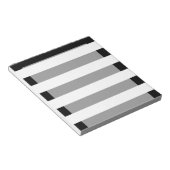 Zwarte en witte horizontale strepen notitieblok (Schuin)