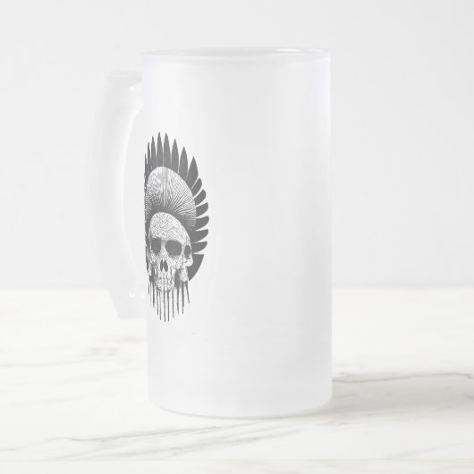 Zwarte en witte Indiase Mok (Voorkant links)