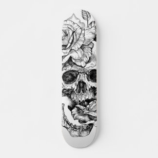 Zwarte en witte inkttekening Schaats Dek Skateboard