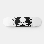 Zwarte en witte inktvlek skateboard (Horizontaal)
