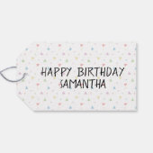 Zwarte en witte Italiaanse grijnshond - Happy Birt Cadeaulabel (Achterkant Horizontaal)