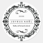  zwarte en witte Joyeux Noël Stickers (Voorkant)