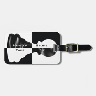 Zwarte en witte kaas bagagelabel