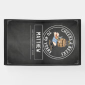 Zwarte en witte kaas en bier 40e verjaardag spandoek (Horizontaal)