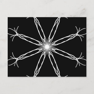Zwarte en witte Kaleidoscoop ster Briefkaart