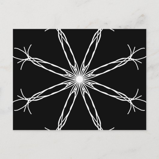 Zwarte en witte Kaleidoscoop ster Briefkaart (Voorkant)