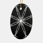 Zwarte en witte Kaleidoscoop ster Keramisch Ornament (Links)