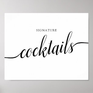 Zwarte en witte kalligrafie Band met cocaïne Poster