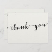 Zwarte en witte kalligrafie Dank u Briefkaarten (Voorkant / Achterkant)