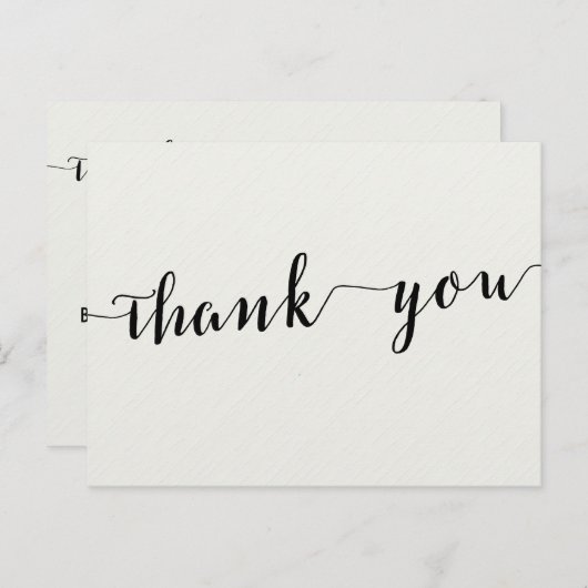 Zwarte en witte kalligrafie Dank u Briefkaarten (Voorkant / Achterkant)