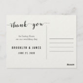 Zwarte en witte kalligrafie Dank u Briefkaarten (Achterkant)