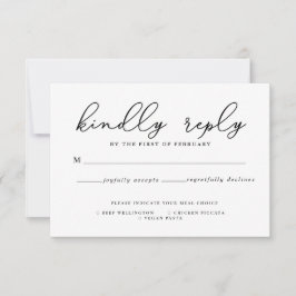 Zwarte en witte kalligrafie Keuze uit RSVP-kaart Bedankkaart