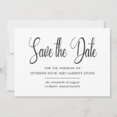 Zwarte en witte kalligrafie Sla de datum op Save The Date (Voorkant)
