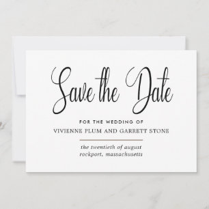 Zwarte en witte kalligrafie Sla de datum op Save The Date