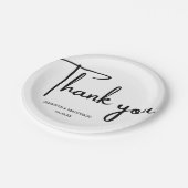 Zwarte en witte kalligrafie Weddenschap Bedankt Papieren Bordje (Gekanteld)