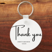 Zwarte en witte kalligrafie Weddenschap Bedankt Sleutelhanger (Voorkant)